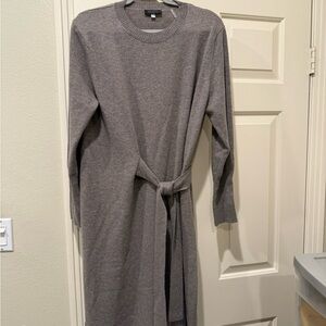 Cashmere Gray Dress with Belt